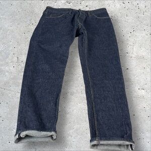 Shockoe Atelier Jeans Men’s 32 (31x28) Slim Selvage Denim Button Fly Dark t654